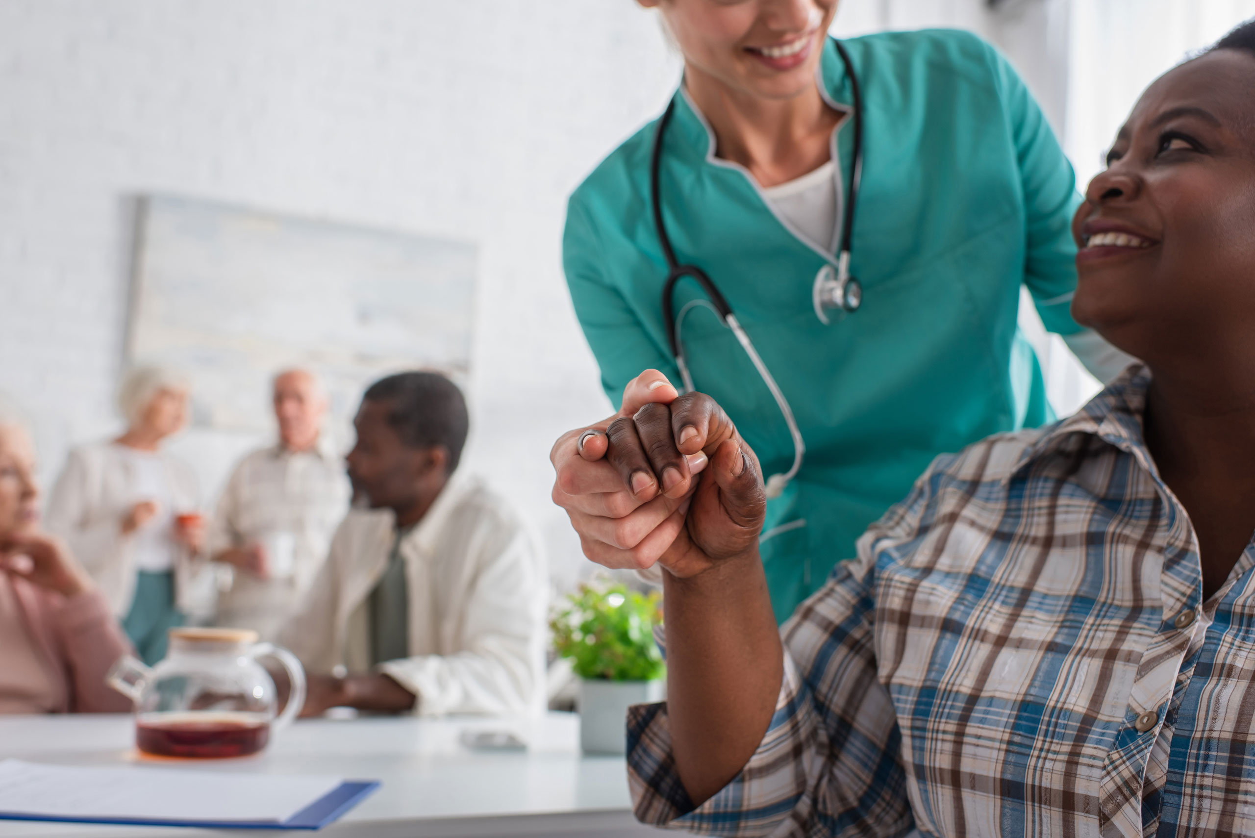 Group of Doctors with patients